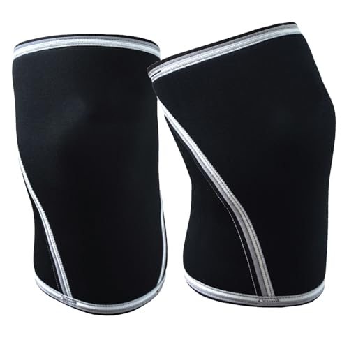 Knee Sleeves (1 Pair) 7mm Neoprene Thick Compression Knee Brace Support for Weightlifting, Powerlifting, Squatting & Fitness Training for Women and Men Black (MEDIUM)