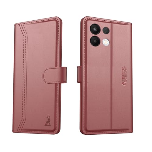 Image of AIBEX Compatible for Oppo K13 5G Flip Cover Leather Finish with Magnatic Closure | Inside TPU with Card Pockets | Wallet Stand | Complete Protection Flip Case -Brown