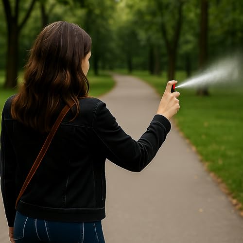 Pfefferspray mit Panikverschluss 50ml – KO-Spray & Tierabwehrspray zur Selbstverteidigung mit 4m Reichweite – Sicherheits-Set inklusive lauter Signalpfeife (1)