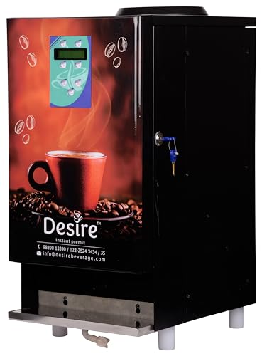 Image of Desire Coffee Machine | Fully Automatic Tea & Coffee 4 Lane Vending Machine | 4 Litre Tank | Drink 4 Hot Beverages at Smart Homes,Offices