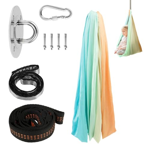 Indoor Outdoor Swing Relaxing Firm Double Layer Therapy Cuddle Swings Stable Easy to Install Swing Bundle for Living Rooms