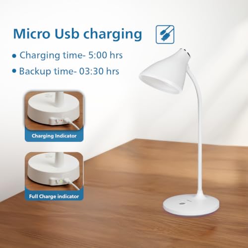 PHILIPS Sky 5W Rechargeable Table Lamp, White and Chrome - Image 5