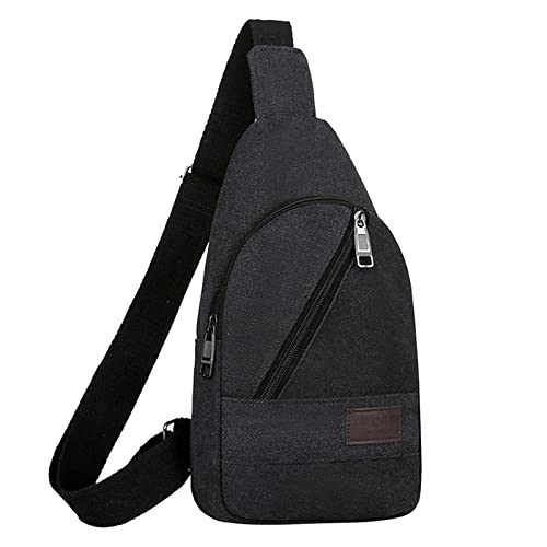 LOIJMK 2022 hombres bolso de pecho moda lona bandolera deportes al aire libre bolso de hombro nueva tienda online bolsas, Negro , talla única