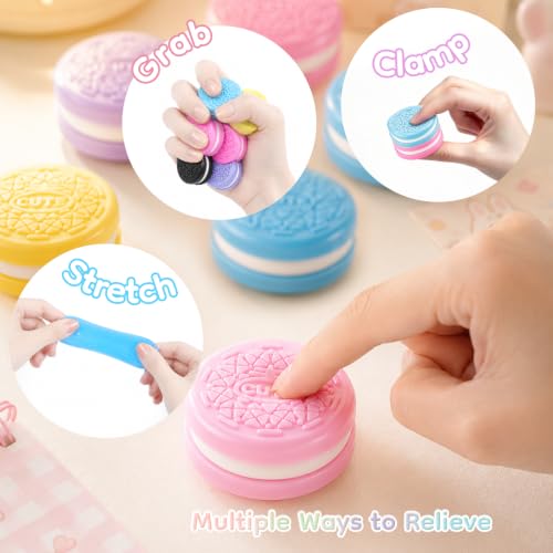 Image of 30 Pack Taba Squishy, Handmade Soft Cookie Squishy Silicone Stress Relief Toy, Cookie Squishy Toy Ultra-Soft Mochi Fidget for Stress and Anxiety Relief for Classroom, Birthday and Gifts