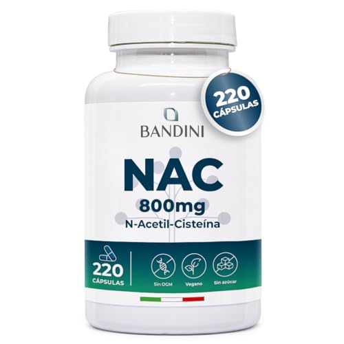 Bandini® NAC N-Acetilcisteína | 800 mg - 220 Cápsulas para Más de...