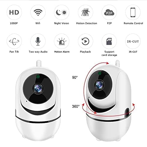 Image of DEATTI WiFi CCTV Security Camera from | Mobile App | Two Way Talk | Night Vision | Cloud & SD Card Recording (DECM6)