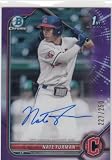 Baseball Trading Card MLB 2022 Bowman Draft Chrome Draft Pick Autograph Refractor Purple #CDA-NF Nate Furman NM Near Mint Auto 227/250 Guardians