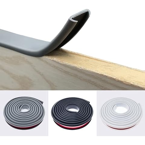 3 mx20 mm veneer ironing edge veneer tape, edge protection, U-shape TPE edge protection strip, furniture edges restoration, self-adhesive edge tape for corner protection, table edge protection (grey) Cover