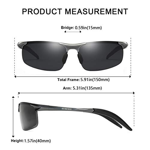 Image of Mens Sports Polarized Sunglasses Driving Metal Frame UV Protection Sunglasses For Men 8177