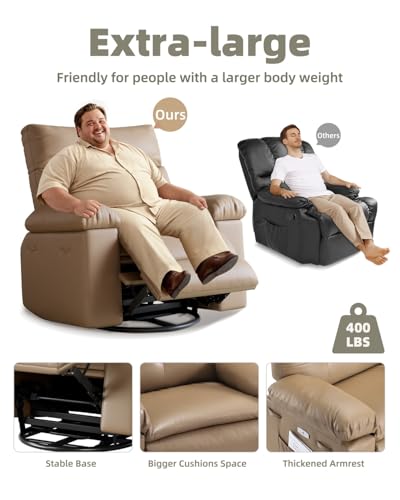 Sillón reclinable clásico cuero Tan miniatura 3