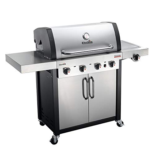 Char-Broil Professional Serie 4400 S - Griglia Barbecue a Gas con 4 Fuochi con Tecnologia TRU-Infrared e Fuoco Laterale, Finitura Acciaio Inossidabile