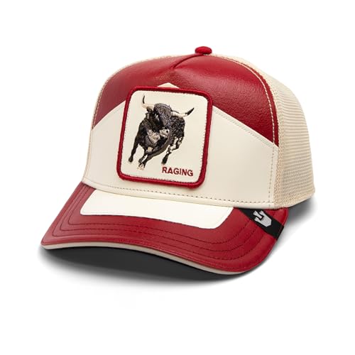 Sombrero Goorin Bros. Moto Raging Gorro Con Visera Cuero Blanco Rojo