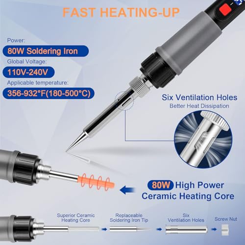 21-in-1 3D Printer Smoothing Tool Kit, 80W Soldering Iron - Image 3