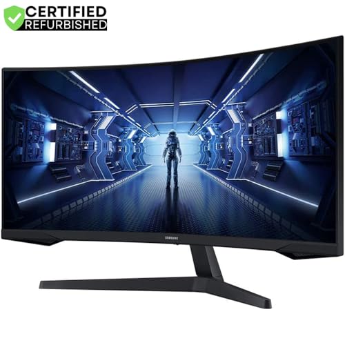 Image of Samsung 34 inch Odyssey G55T WQHD 165Hz 1ms(MPRT) HDR Curved Gaming Monitor - (Renewed)