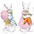 Hodao 2 PCS Easter Bunny Couple Decor Spring Easter Rabbit Decor Figurines Tabletopper Decoration for Party Home Holiday Cute Rabbit Easter Day Couple Gifts (White-Blue)