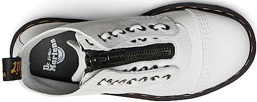 Image of Dr. Martens Women's Sinclair 8 Eye Leather Platform Boots, White Milled Nappa Leather, 7 Medium US