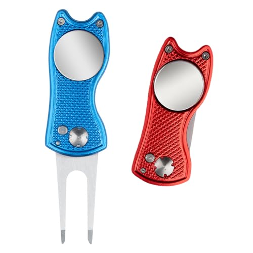 LKCCTK ゴルフフォーク 2個入り 折りたたみ式 持ち運び便利 修理ツール ゴルフ グリーンフォーク ゴルフ用品 ゴルフアクセサリー