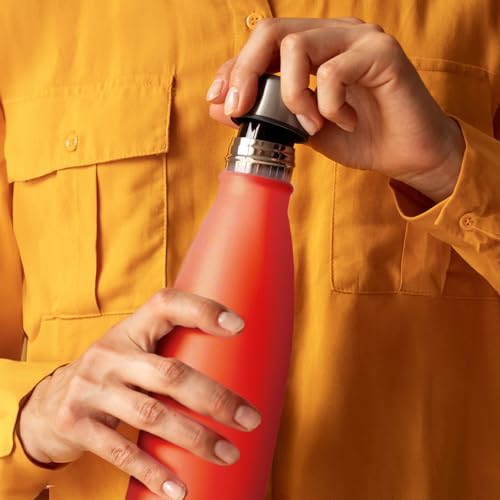 Image of Mont-Clair Stainless Steel Water Bottle, Vacuum insulated - BPA Free, 12h Hot & 24h Cold Drinks, Metal Water Bottle 34 oz Leakproof, Ideal for Adult, Kids, Running - Orange