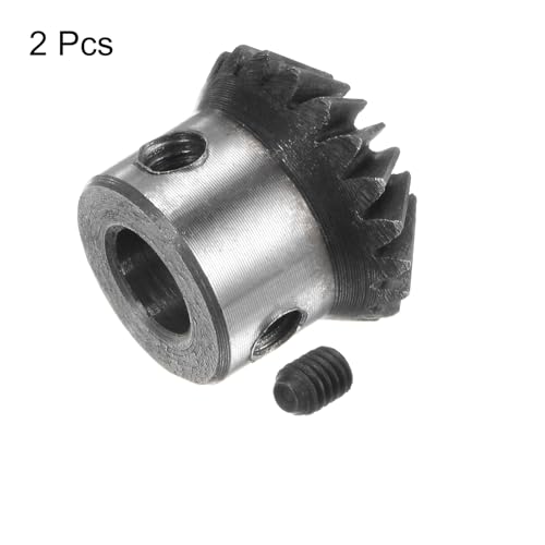 Image of HARFINGTON 2pcs Bevel Gear 1M 20 Teeth 8mm Shaft Hole 1:1 Tapered Bevel Pinion Gear 45# Steel 1 Module 90 Degree Steering Gear, for Hardware Mechanical Rotation