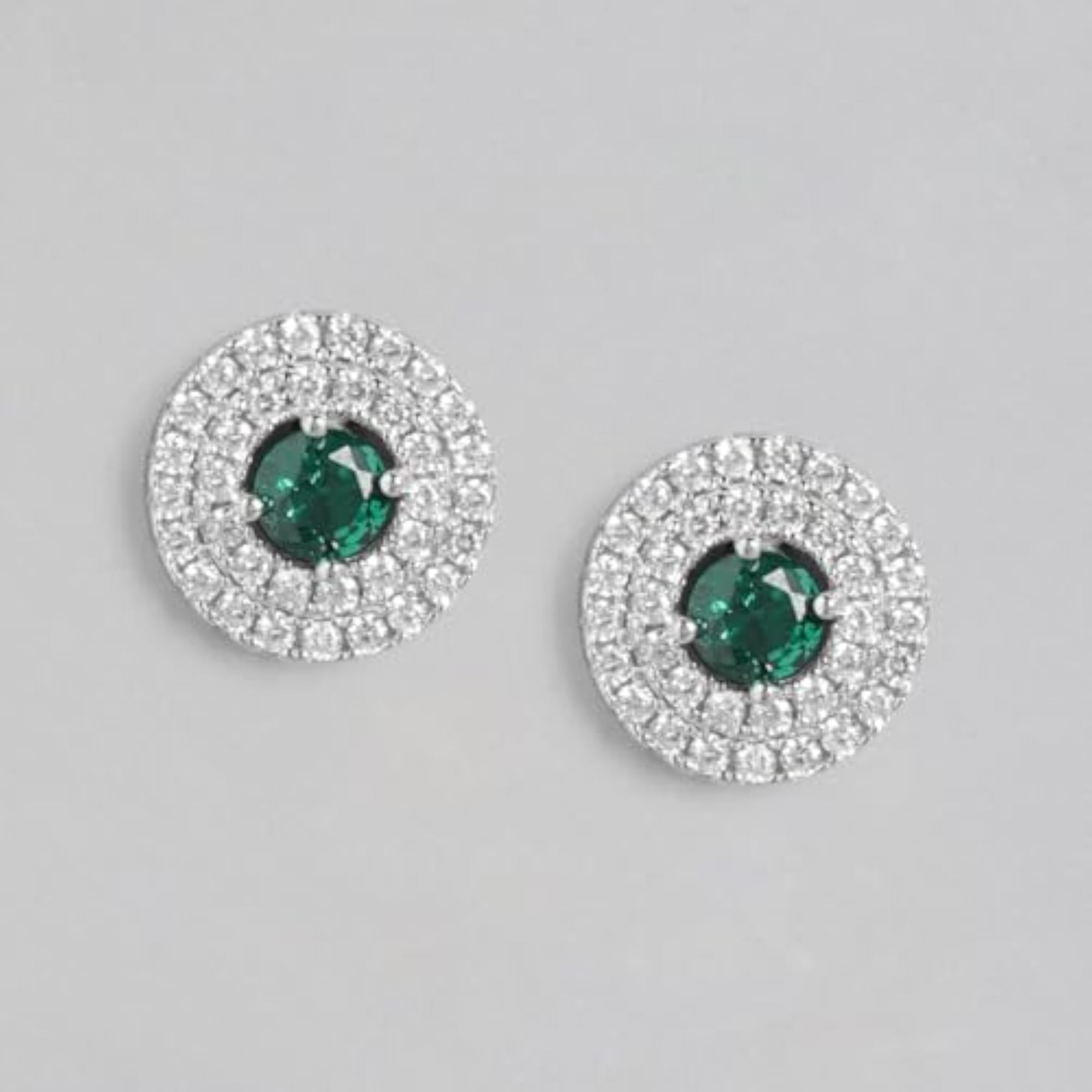925 Sterling Silver CZ Studded Rhodium Plated Jewelry Set