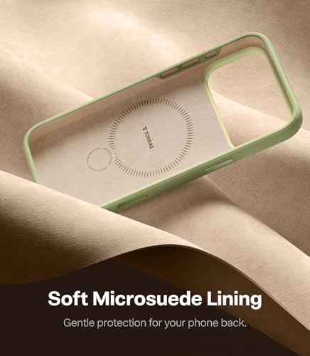 Image of TORRAS Q3 Wind for iPhone 17 Pro Case Silicone, 360 Magnetic Stand, Fit for MagSafe, Camera Control, Safe Soft Elegant Phone Case for iPhone 17 Pro 6.3'', Sage Green