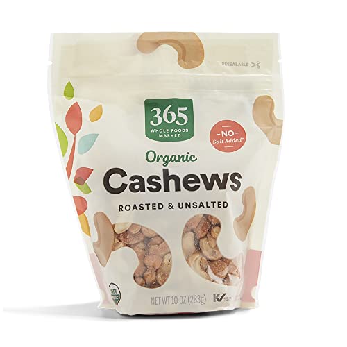 Image of 365 by Whole Foods Market, Organic Roasted Unsalted Cashews, 10 Ounce