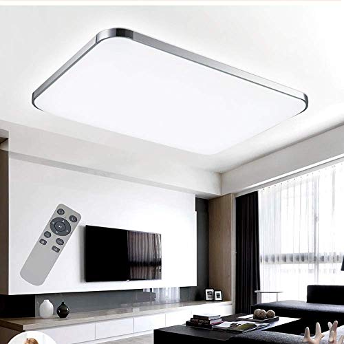 Preisvergleich Produktbild COOSNUG 64W Dimmbar Ultraslim LED Deckenleuchte Modern Deckenlampe Schlafzimmer Küche Flur Wohnzimmer Lampe (Silber Dimmbar 3000-6500K)