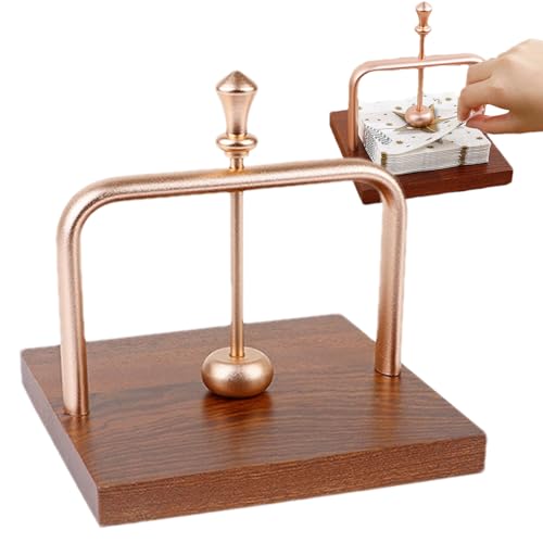 Servilletero, dispensador de servilletas, soporte para servilletas, base de madera pesada con brazo de metal, dispensador de papel de escritorio resistente, decoración vintage para el hogar