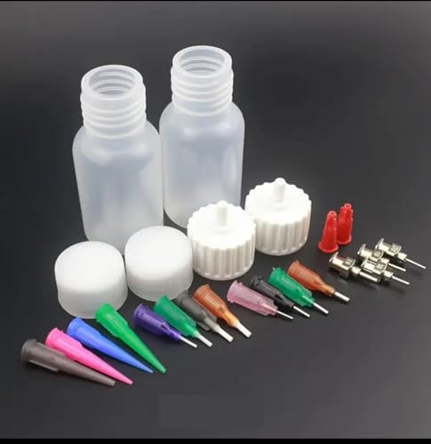 Henna Applicator Kit – 2 Bottles with 16 Nozzles for Tattoo & Body Art, DIY Mehndi & Paste Dispenser for Women & Men