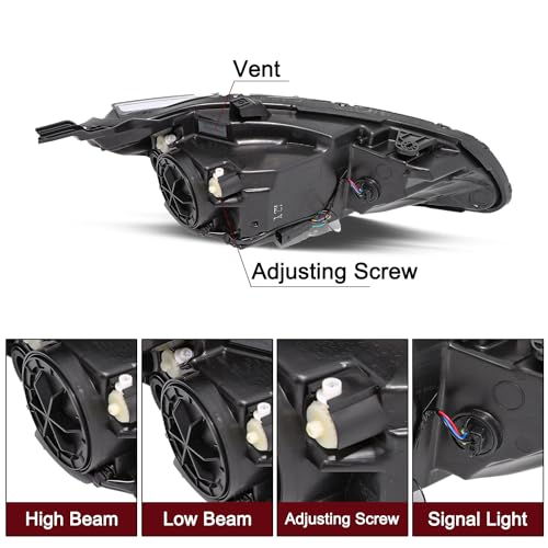 JSBOYAT Headlight Assembly Replacement for 2016-2018 Chevy Malibu OE Style Factory Halogen Projector Bulbs Included Chevrolet Headlamp Passenger and Driver Side - Image 5