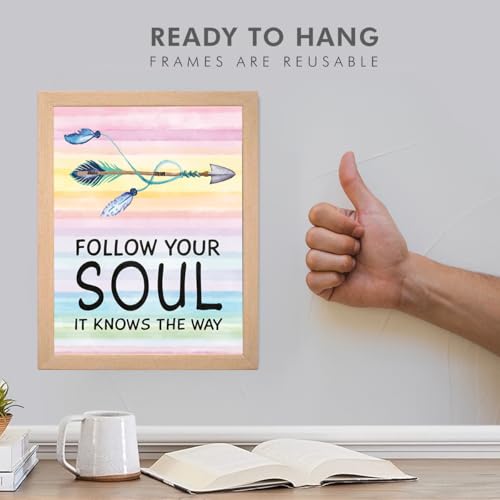 Image of Chaka Chaundh - FOLLOW YOUR SOUL IT KNOWS THE WAY - Motivational Quotes frames for Office, Home, Student -(11 X 14 Inches)