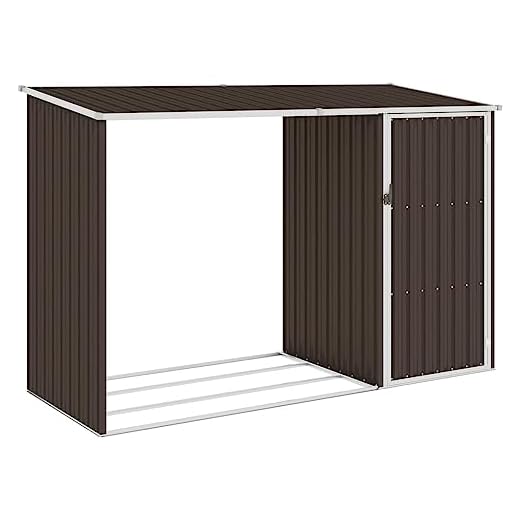 vidaXL Capanno per Legna da Giardino Capanna Casetta per Esterni Struttura Protettiva Rispostiglio per Legname 245x98x159 cm in Acciaio Zincato