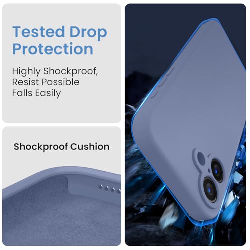 Image of FireNova Designed for iPhone 16 Case, Silicone Upgraded [Camera Protection] Phone Case, Soft Anti-Scratch Microfiber Lining Inside, 6.1 inch, Lavender Gray