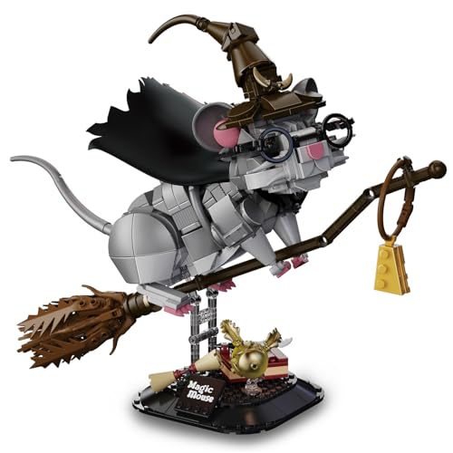 Image of Vziimo Harry Mouse Animal Building Set, MOC Creative Magic Mouse Model Kit, Collectible Home Office Decor Toy Gift for Teens Adults 14+ (676PCS)