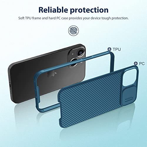 Image of Nillkin Case for Apple iPhone 13 (6.1 inch Inch) CamShield Pro Camera Slider Double Layered Protection TPU + PC Blue Color
