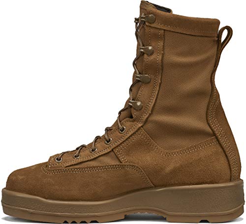 Belleville 330COY ST 8" Hot Weather Steel Toe Flight Tactical Boots for Men - AR 670-1/AFI 36-2903 - Navy Air Force & Army Boots - FOD Traction Outsole - Berry Compliant - Coyote Brown3