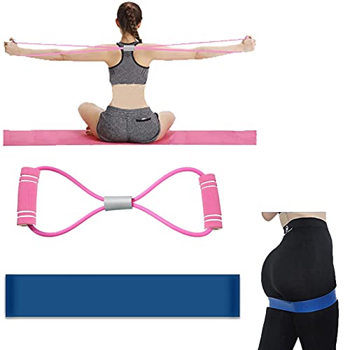 FitnessbänderKombination, Widerstandsbänder+8-förmigem Band,für Fitness,Schönes Gesäß, Taillenreduzierung, Schulteröffnung, schöner Rücken und andere Funktionen Cover