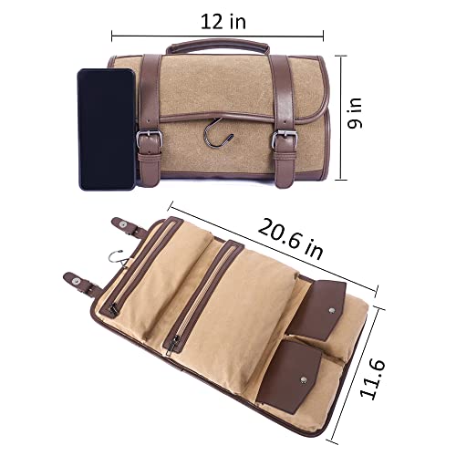 Seyfocnia Travel Duffel Bag Waterproof Weekender Leather Overnight Bag With Toiletry Bag thumb #4