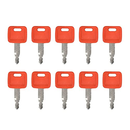 10pcs Ignition Keys H800 for John Deere Excavator Case Dozer Fiat Hitachi New Holland AT194969 AT147803 4286465, Orange