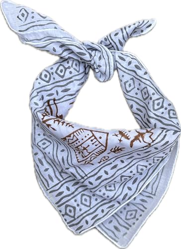 Stylish Cotton Bandanas For Women - Handmade Hand Block Bandana for Women - Soft Cotton Kerchiefs for Men and Women - Perfect Trendy Hand Printed Boho Bandana, Best Gift For Men, Women Etc2