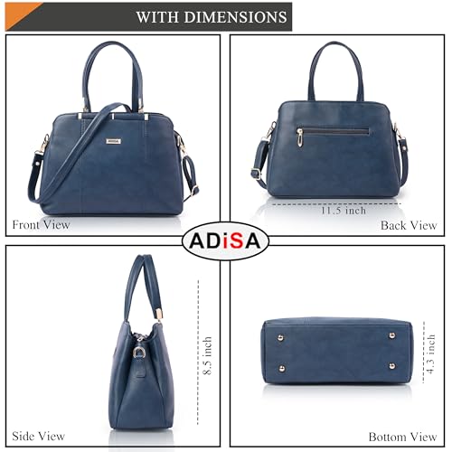 Image of ADISA two tone handbag 3 compartments shoulder bag for women and girls with sling belt (AD4084)