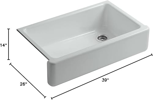 Vista 411 de Kohler Fregadero de la granja Kohler Whitehaven, Frente al delantal altos, K-6489-0, Blanco