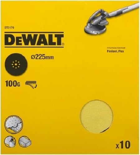 Papier abrasif pour ponceuses orbitales aléatoires DeWalt DT3179 QZ 225 mm P100 10 unités - vue 3
