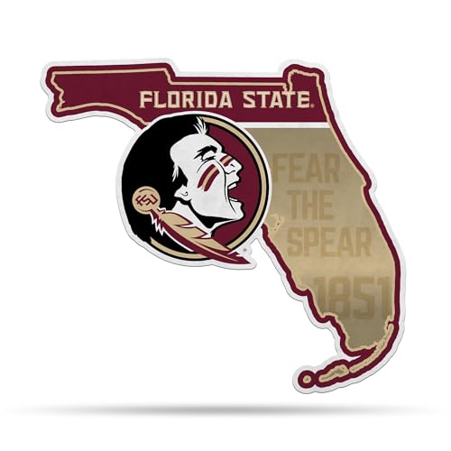 Rico Industries NCAA Florida State Seminoles State Shape Shape Cut Pennant - Home and Living Room Décor - Soft Felt EZ to Hang