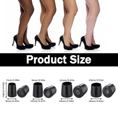 Image of High Heel Replacement Protectors - 4 Pairs Silicone Heels Protection Slip Shoes caps for Weddings, Races, Occasions and Outdoor Events