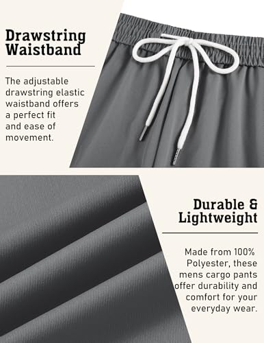 COOFANDY Men's Cargo Joggers Drawstring Jogger Cargo Pants Fashion Tapered Pants with Multi Pockets4