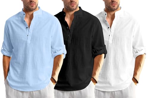 Image of Combo of Men Solid Cotton Blend Straight Kurta Shirt Pack of 2