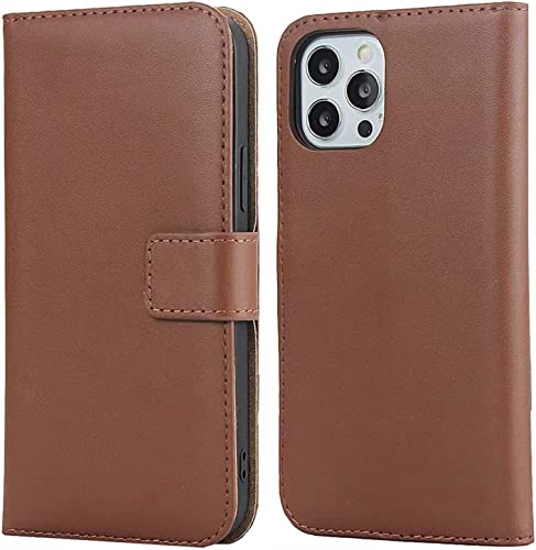 Étui pour iPhone 13 Pro Max marron housse cuir véritable pratique au quotidien