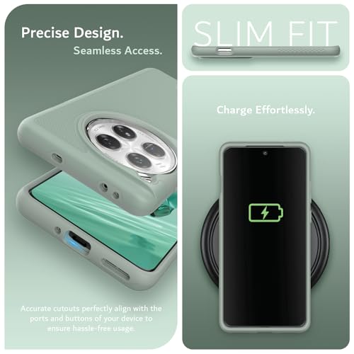 Image of TUDIA MergeGrip [Magsafe Compatible] for OnePlus 12 5G Back Cover - Military Grade Drop Tested Dual Layer Shockproof Anti-Slip Heavy Duty Protective Case- Green Lily