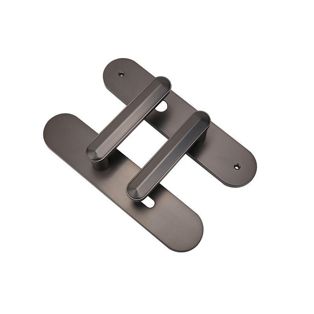 MOBYGKFY Grey Panel Lock Zinc Alloy Magnetic Mute Door Handle Indoor Bedroom Hardware Lockset